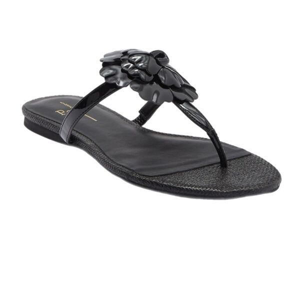 NWT Linea Paolo “Laurel” flower sandals in black.  Size 9 - Picture 1 of 6